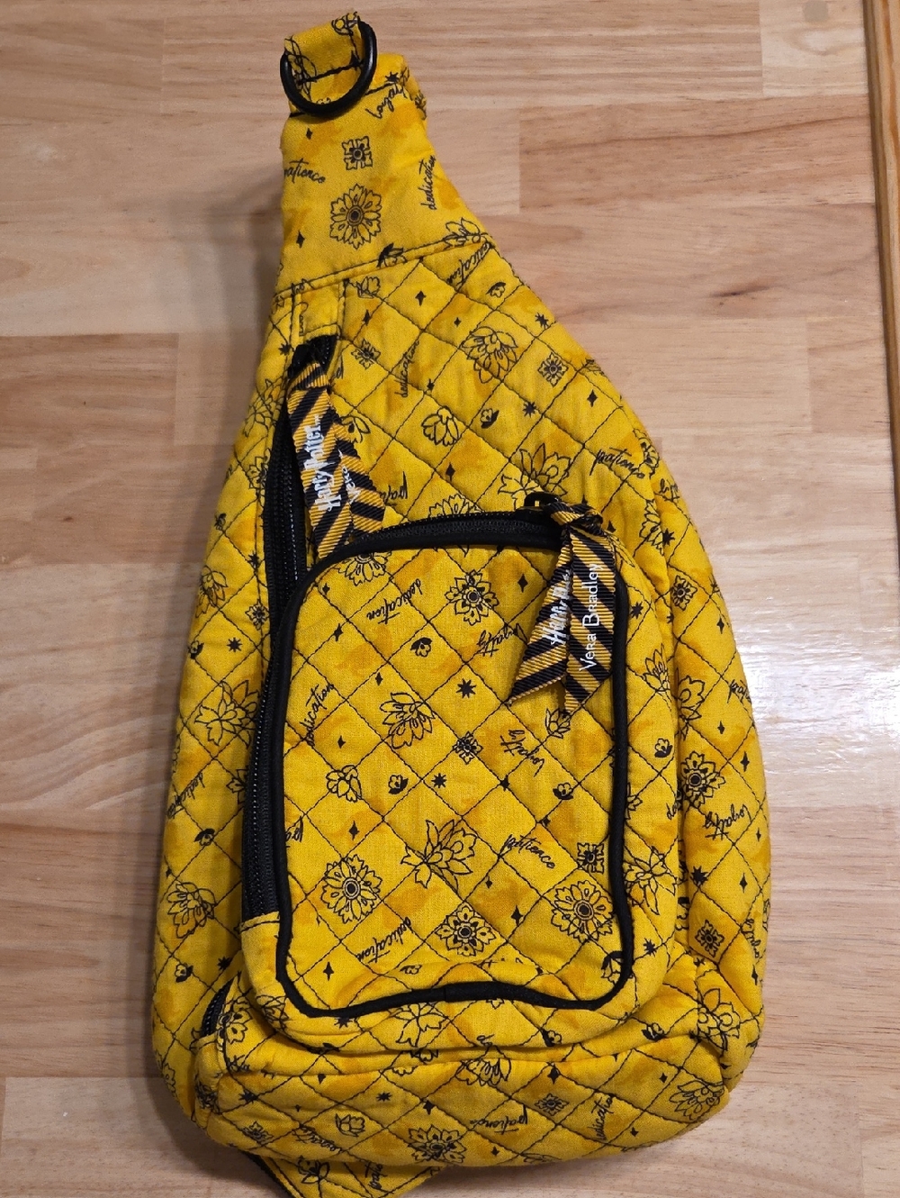 Vera Bradley Yellow Quilted Floral Harry Potter Crossbody Sling Bag